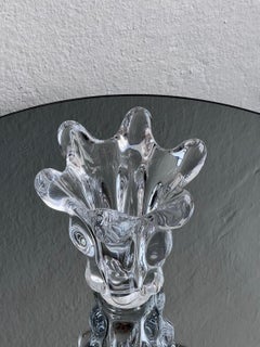 Vaso di vetro francese d'epoca, firmato Art Vannes, decorativo anni '50, da collezione