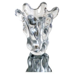Vintage French Glass Vase, Signed Art Vannes, 1950s Decorative, Collectible