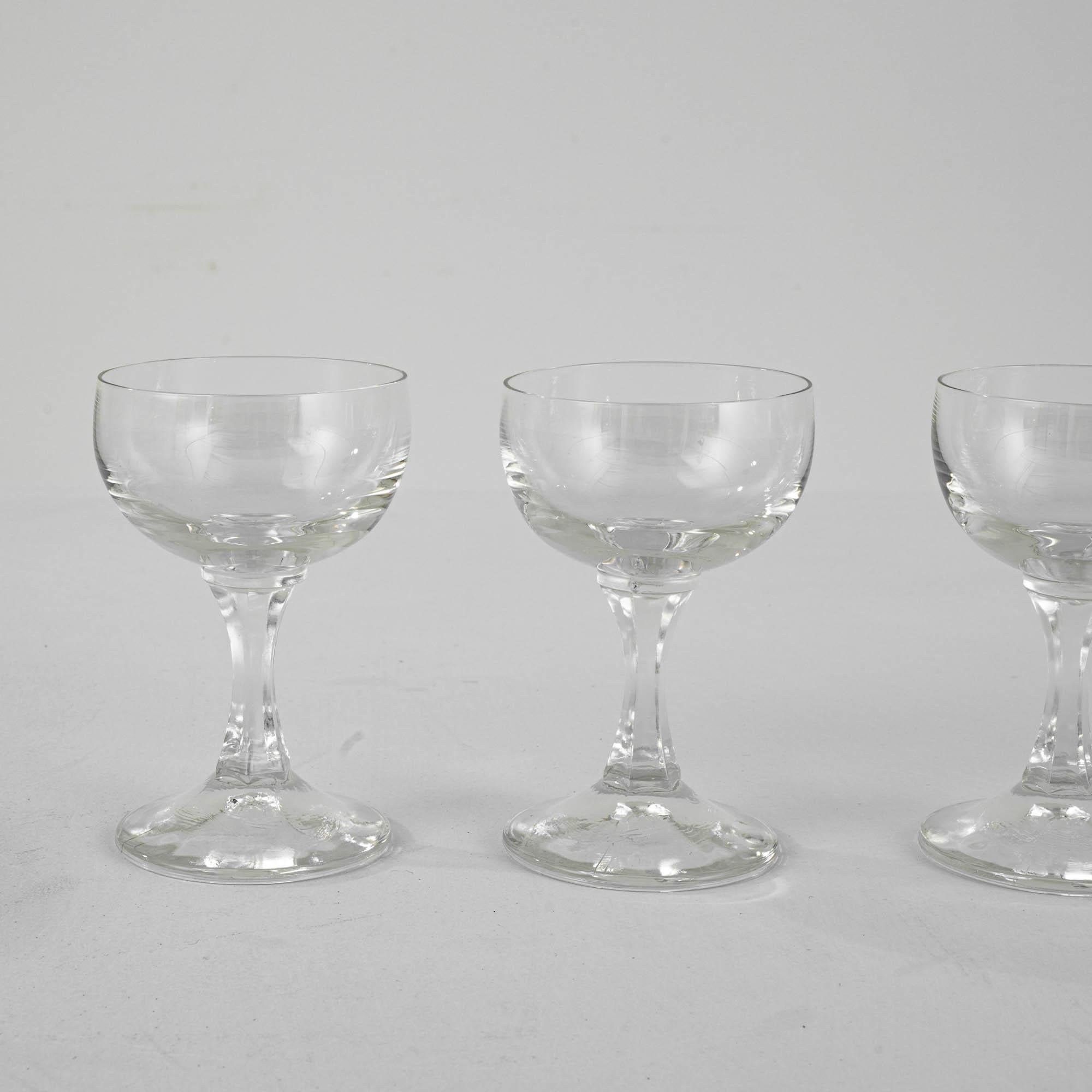 Vintage French Glassware, Set of Six 2