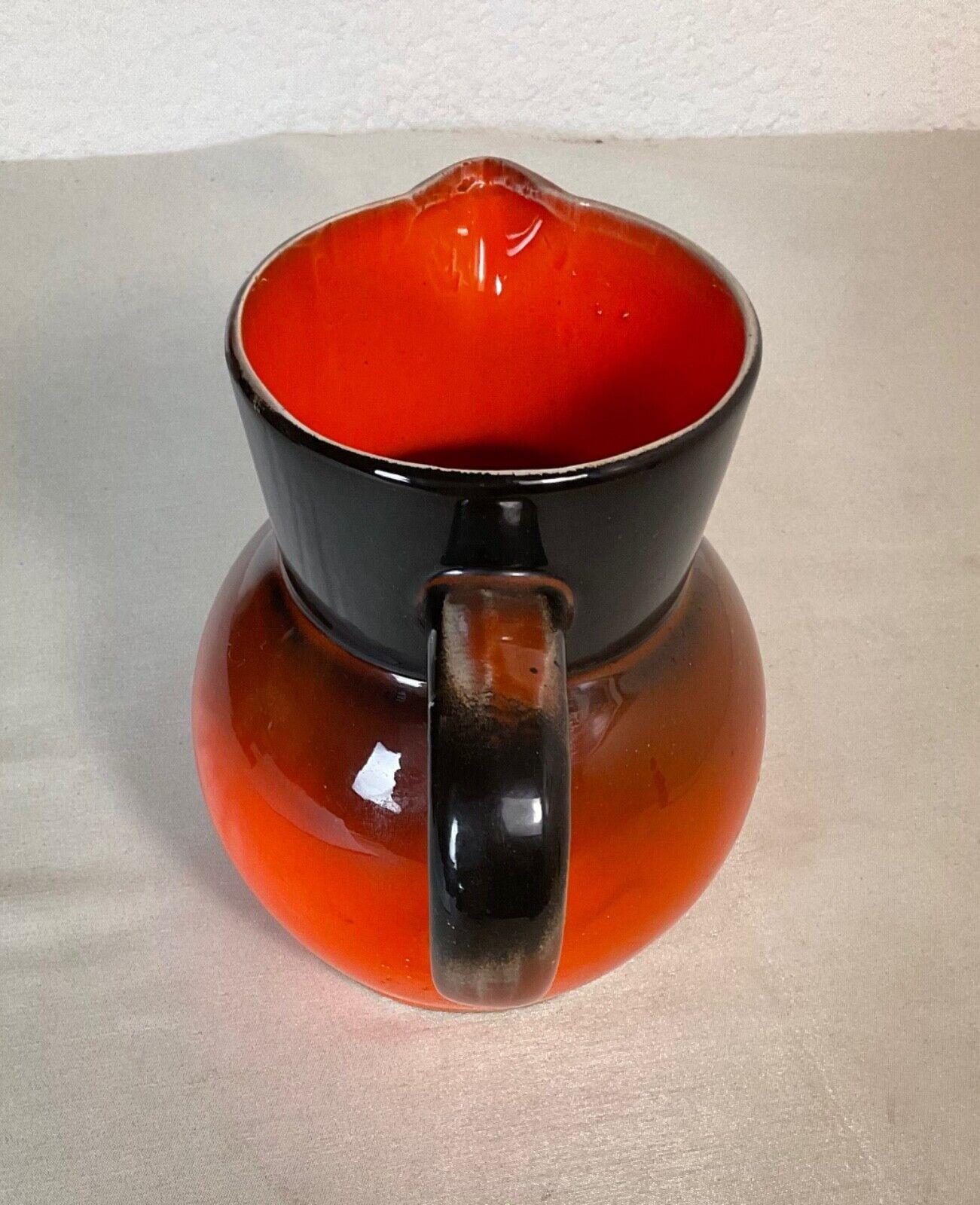 Jarra de cerámica esmaltada francesa vintage, tonos tierra, años 60 - 2Y616 en venta 6