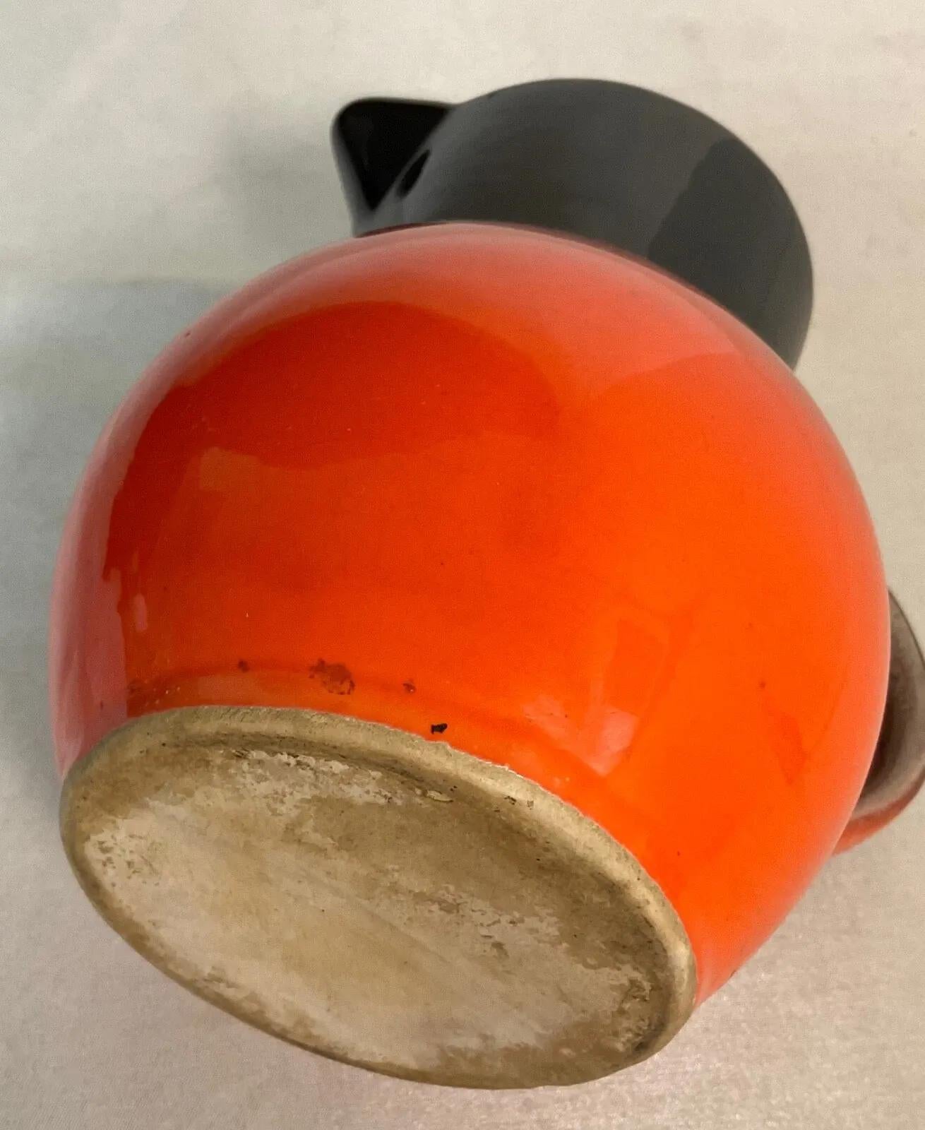 Jarra de cerámica esmaltada francesa vintage, tonos tierra, años 60 - 2Y616 Francés en venta