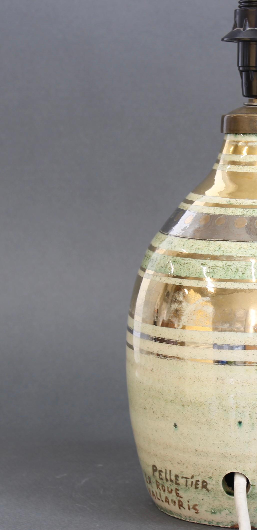 Lampe de table vintage en céramique émaillée de Georges Pelletier pour La Roue en vente 5