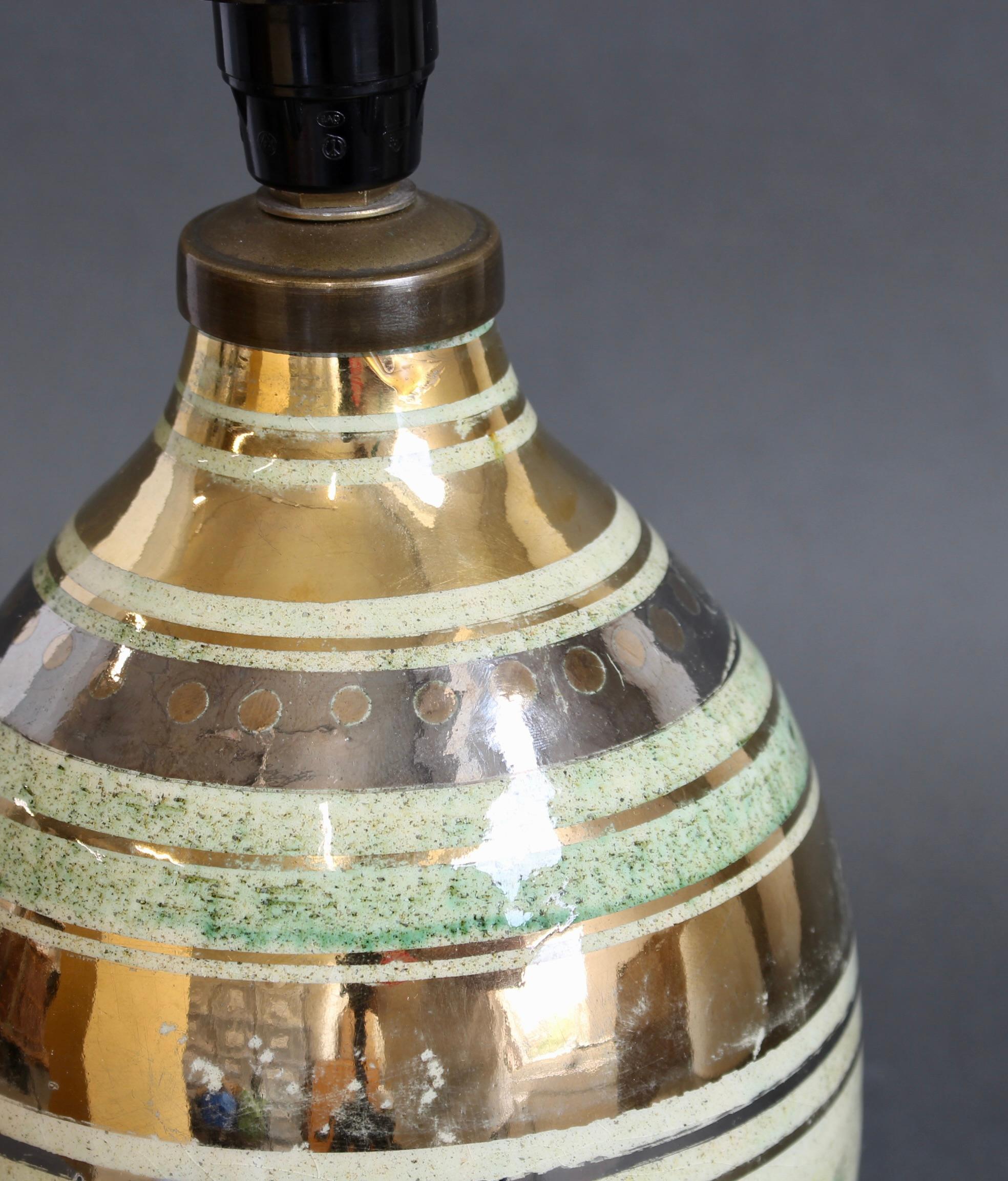 Lampe de table vintage en céramique émaillée de Georges Pelletier pour La Roue en vente 8
