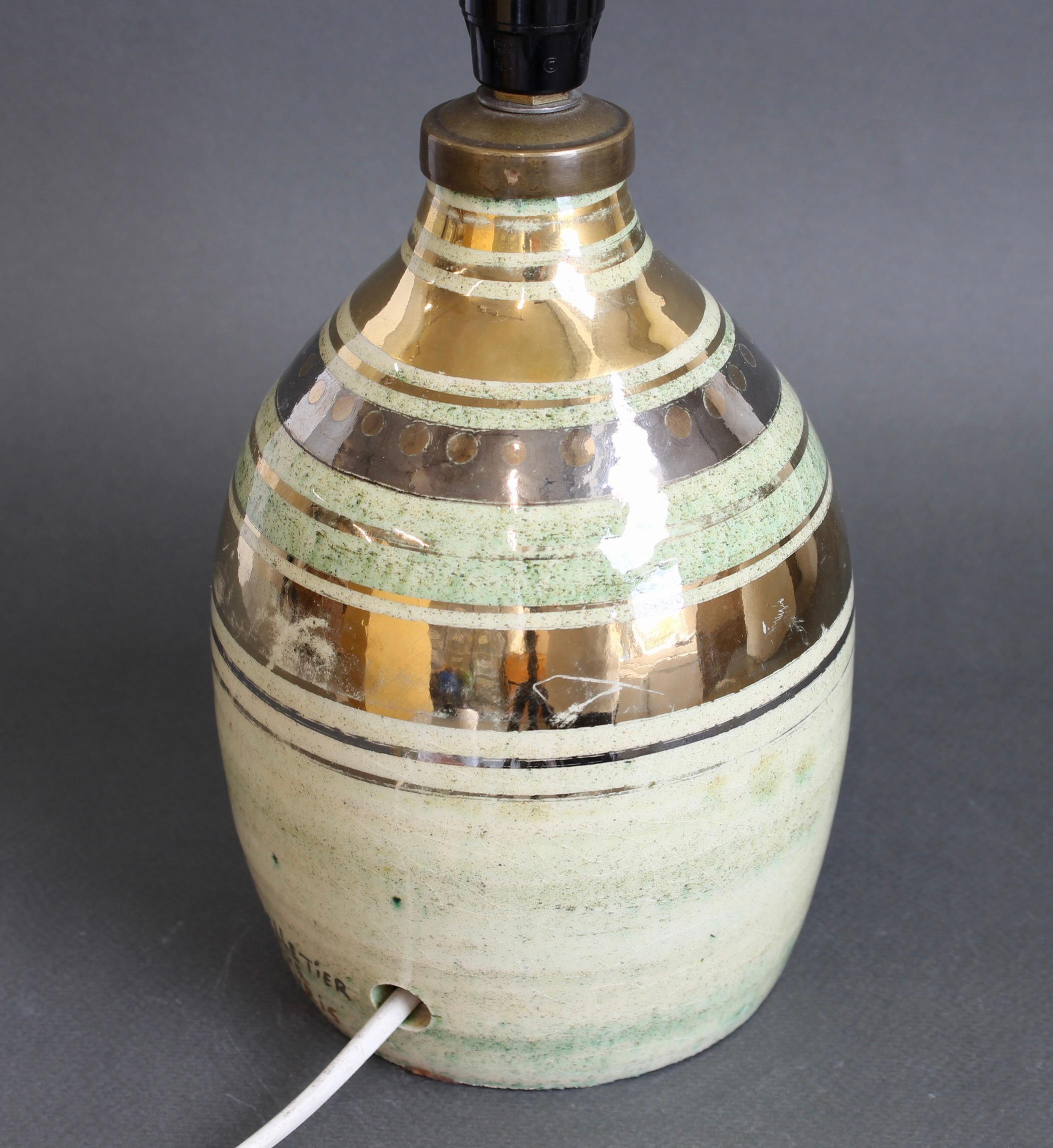 Lampe de table vintage en céramique émaillée de Georges Pelletier pour La Roue en vente 11