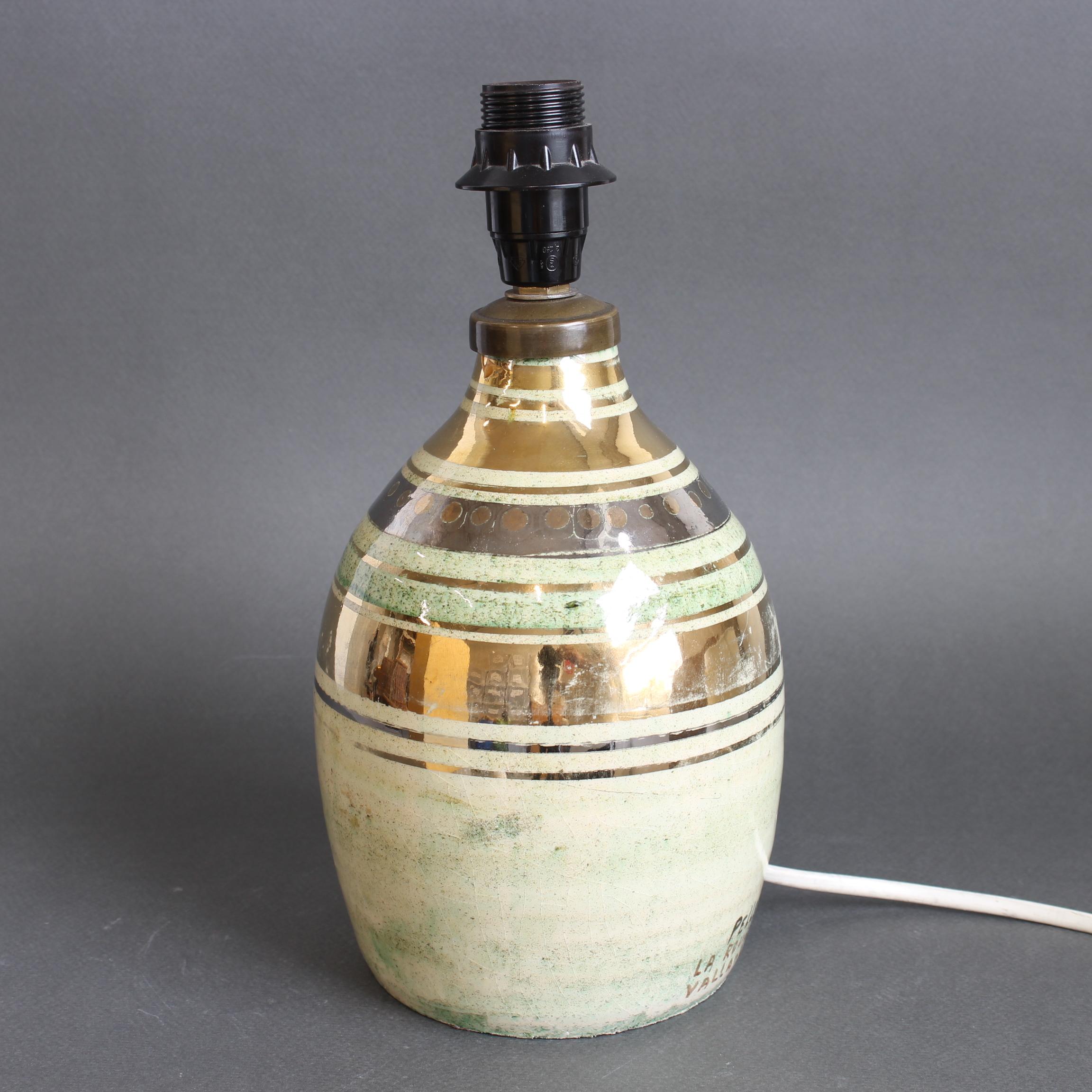 Lampe de table vintage en céramique émaillée de Georges Pelletier pour La Roue Bon état - En vente à London, GB