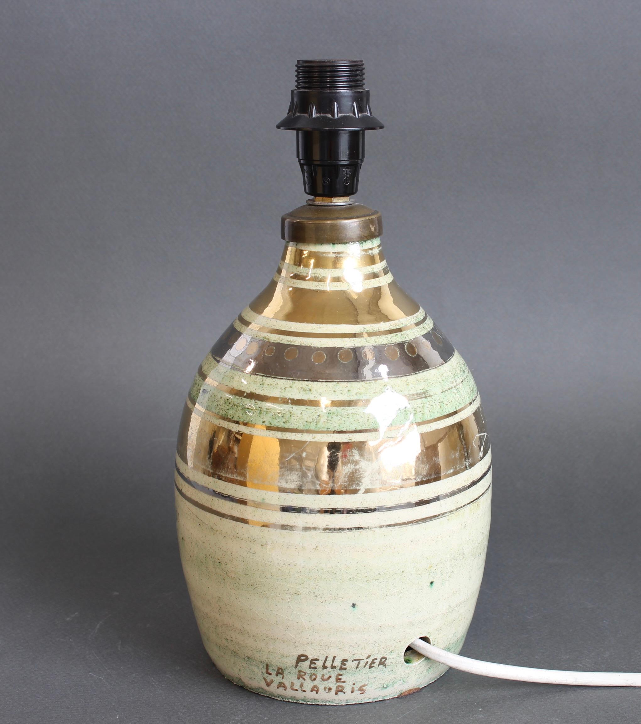 Fin du 20e siècle Lampe de table vintage en céramique émaillée de Georges Pelletier pour La Roue en vente