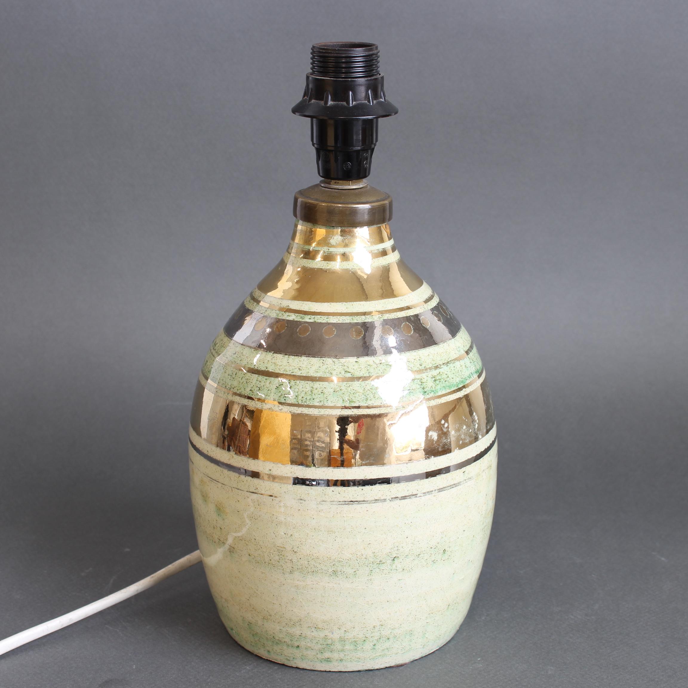 Lampe de table vintage en céramique émaillée de Georges Pelletier pour La Roue en vente 1
