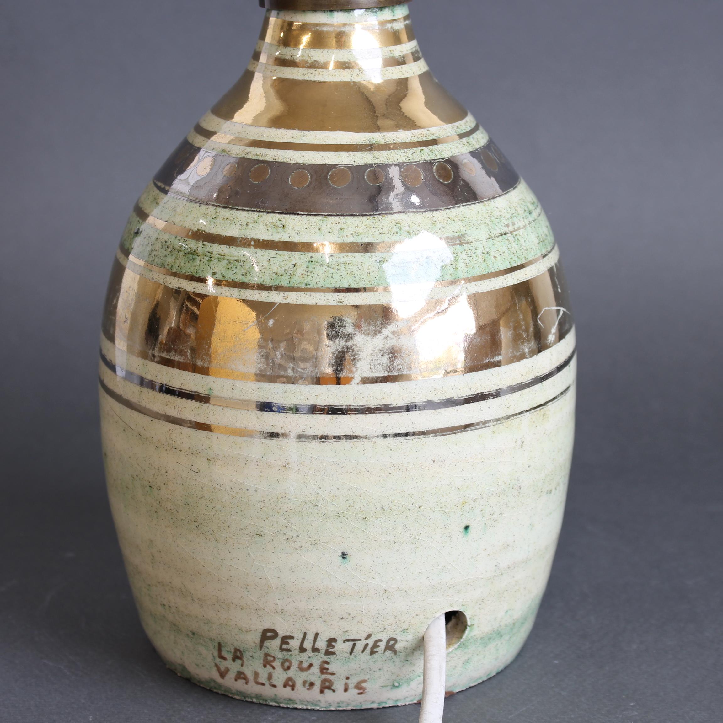 Lampe de table vintage en céramique émaillée de Georges Pelletier pour La Roue en vente 2
