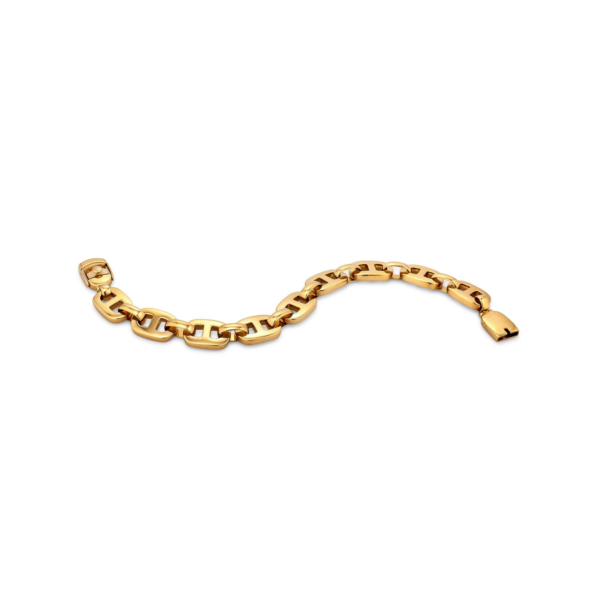 Contemporary Vintage French Gold Anchor Link Bracelet