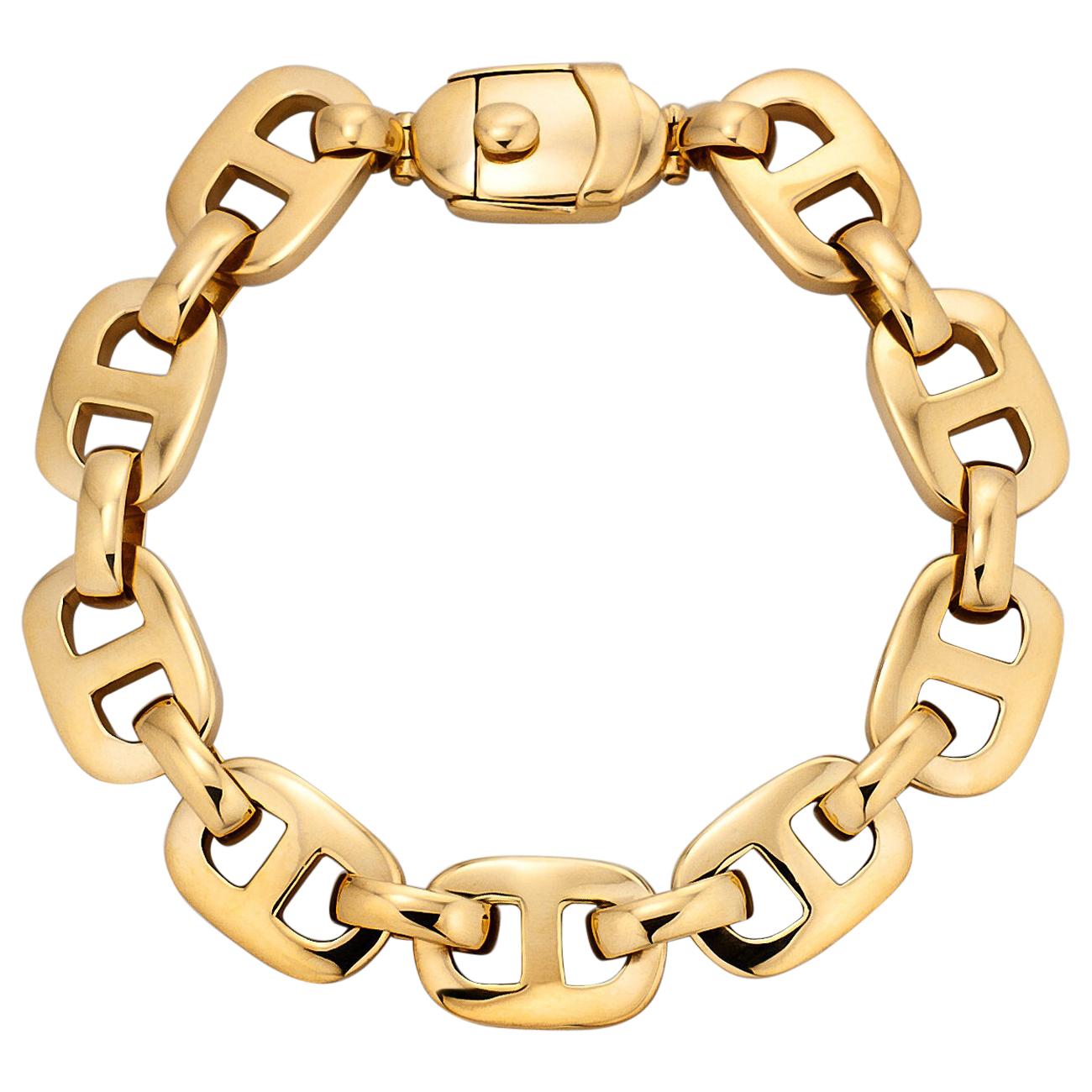 Vintage French Gold Anchor Link Bracelet