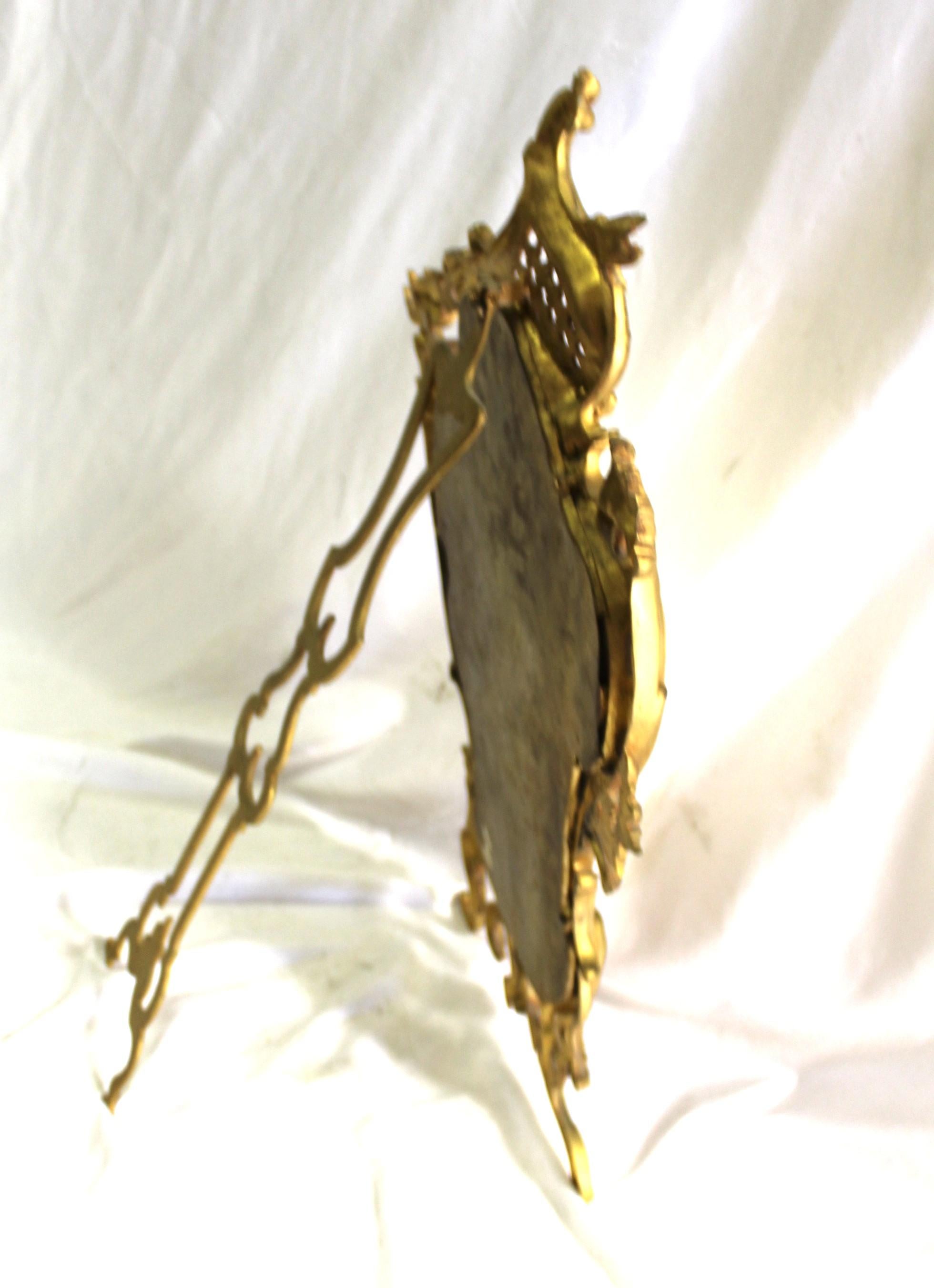 Espejo de mesa vintage francés, Gold Dore'. Principios del siglo XX Metal en venta