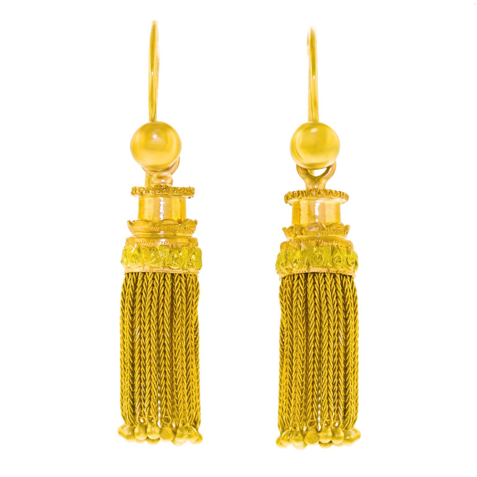 vintage gold tassel earrings