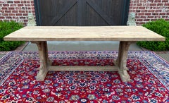 Vintage French Gothic Table Dining Table Desk Trestle Table Bleached Oak/Elm