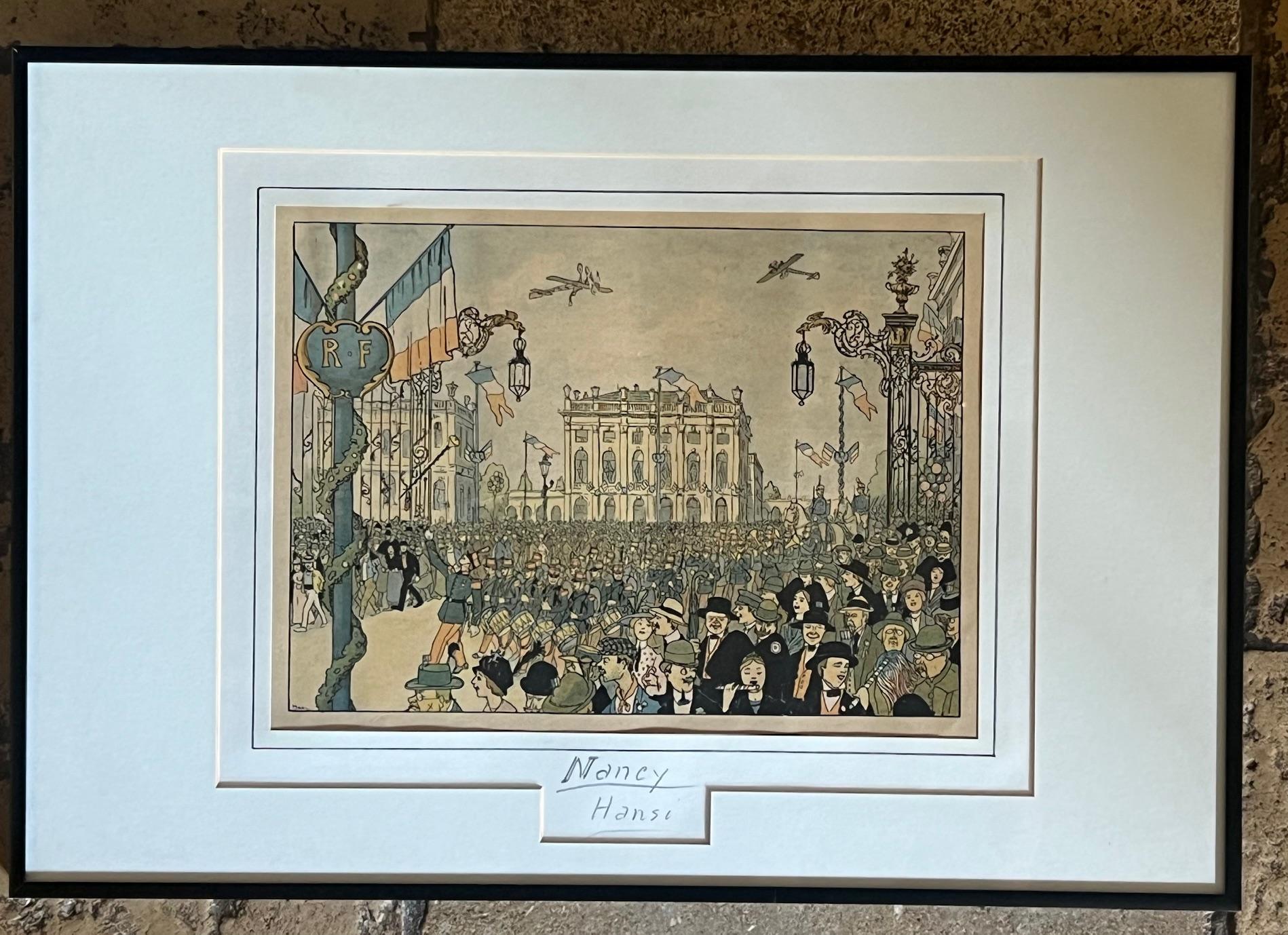 Vintage French Gravure by Jean-Jacques Walz (Hansi), C. 1913 In Good Condition In Ross, CA