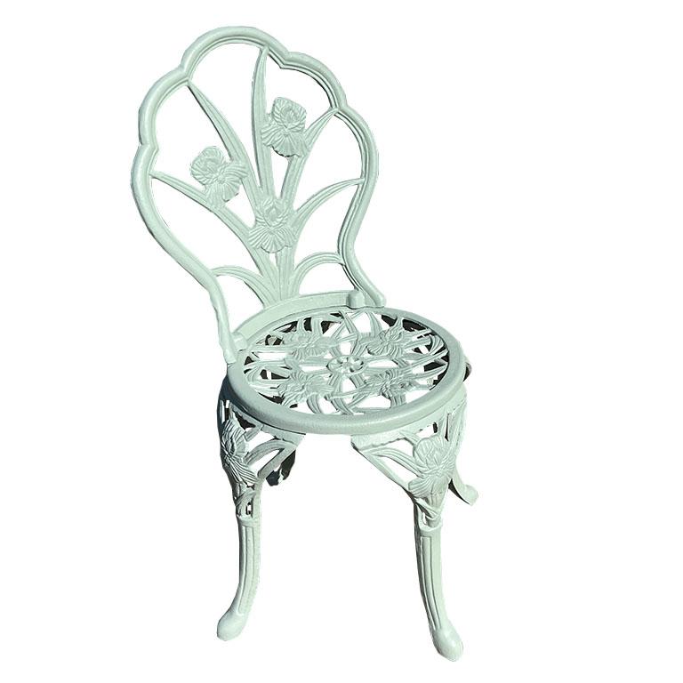 Französisches grünes, geblümtes Gusseisen-Garten-Bistro-Terrassen-Esszimmer-Set, Vintage (Eisen) im Angebot