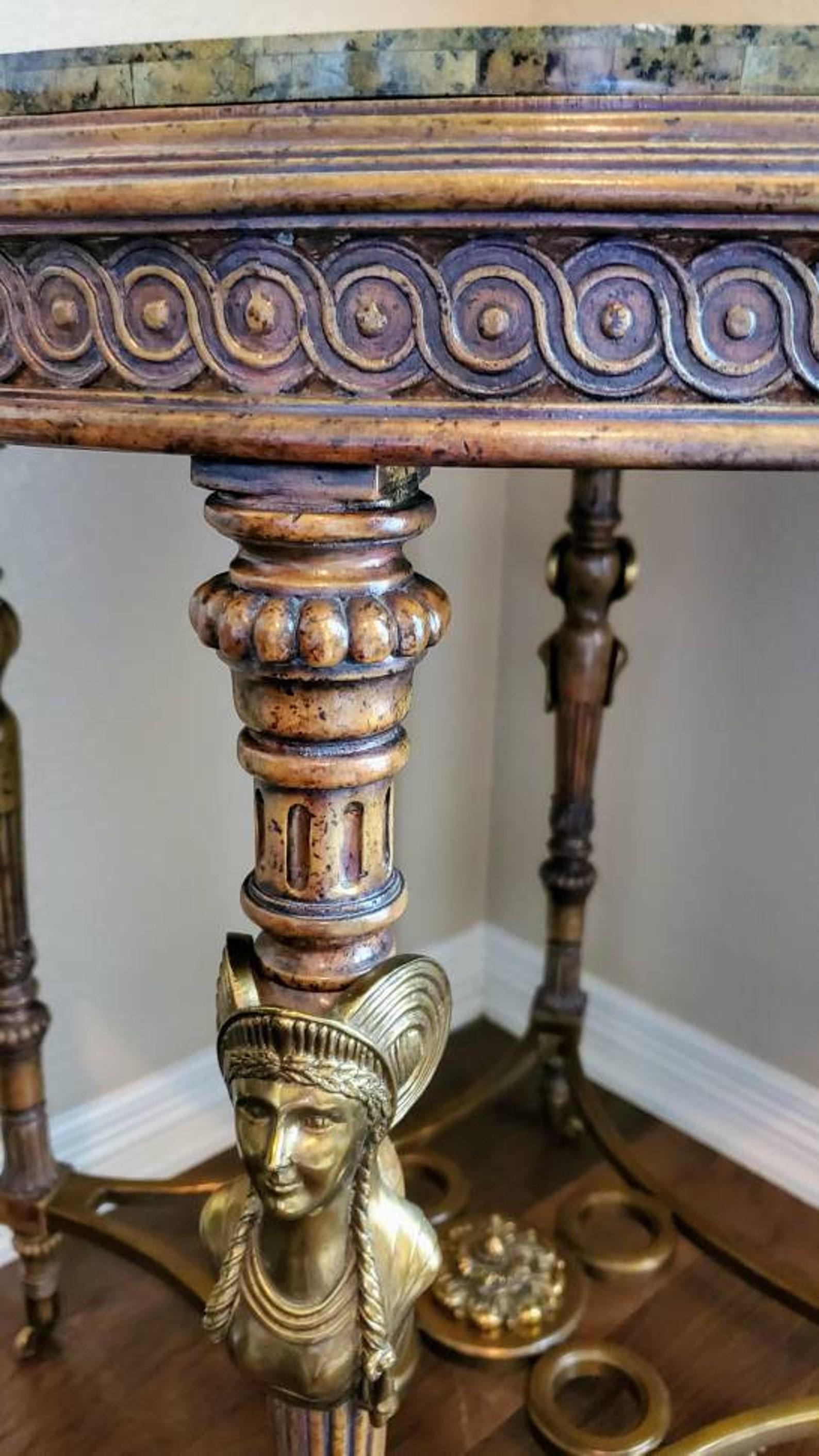 Table Guridon française vintage d'après Adam Weisweiler en vente 1