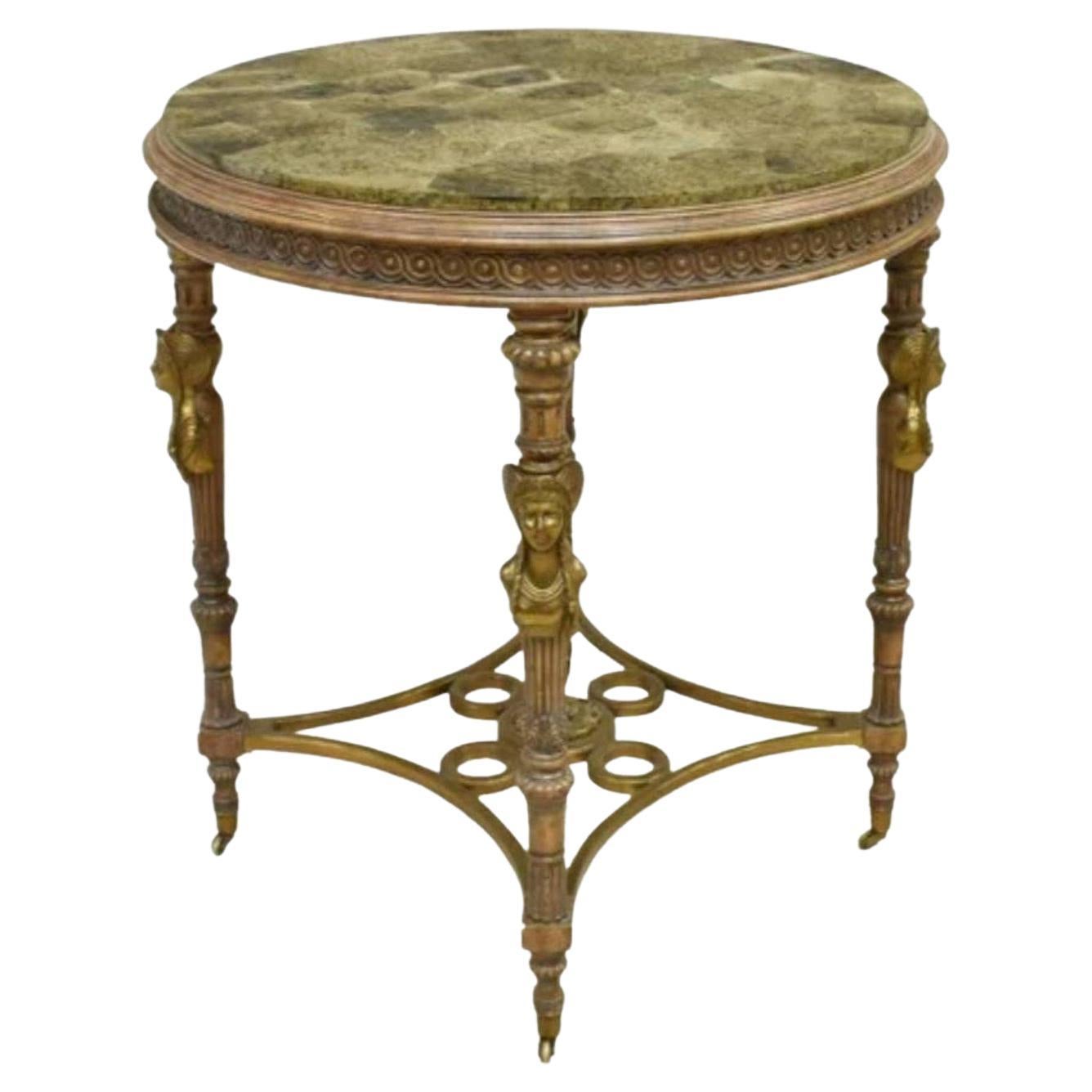 Vintage French Guéridon Table after Adam Weisweiler For Sale