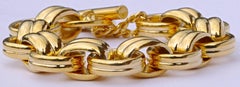 Vintage French Guy Laroche Paris Gold Tone Link Statement Bracelet