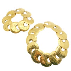 Vintage French Hammered Disc Choker, Collana, Cintura anni '70