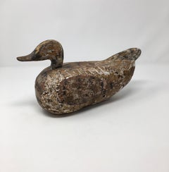 Vintage French Hand Carved and Hand Painted Duck Decoy