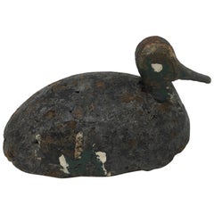Vintage French Hand Carved and Hand Painted Duck Decoy