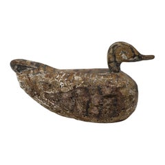 Antique French Hand Carved and Hand Painted Duck Decoy