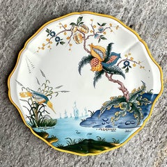 Vintage French Hand Painted Cake Plate
