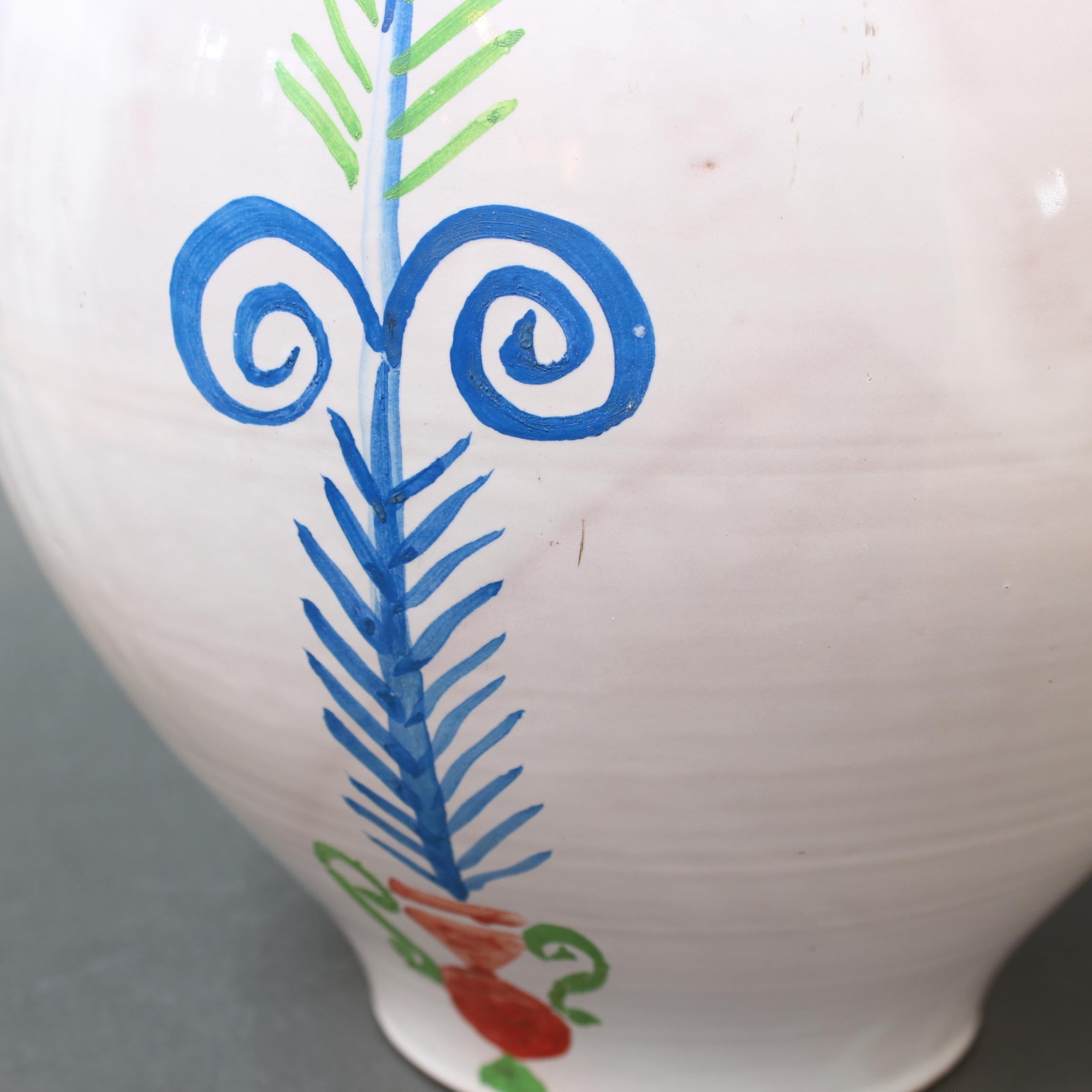 Vintage French Hand-Painted Ceramic Vase by Roger Capron (circa 1960s) For Sale 9