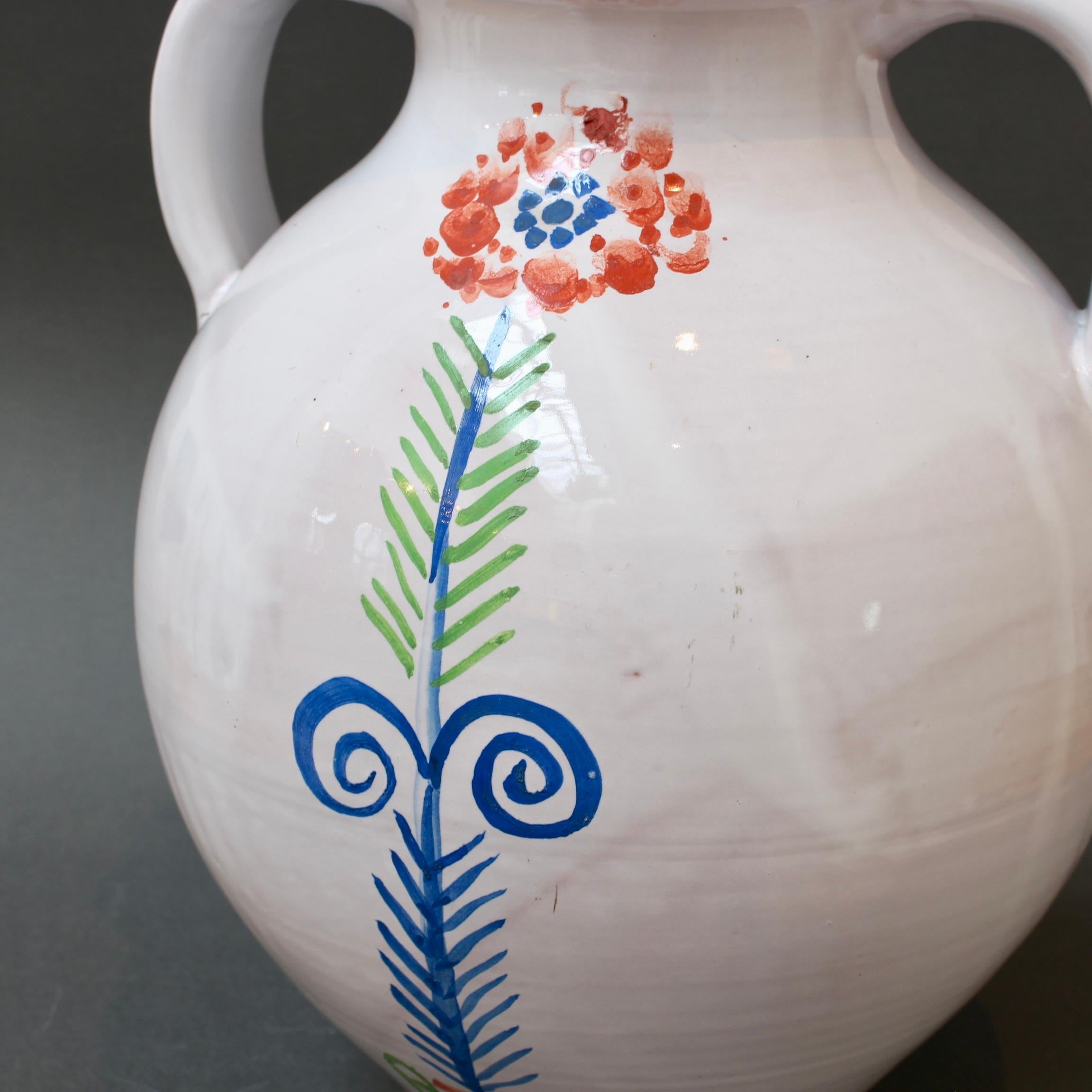 Vintage French Hand-Painted Ceramic Vase by Roger Capron (circa 1960s) For Sale 11