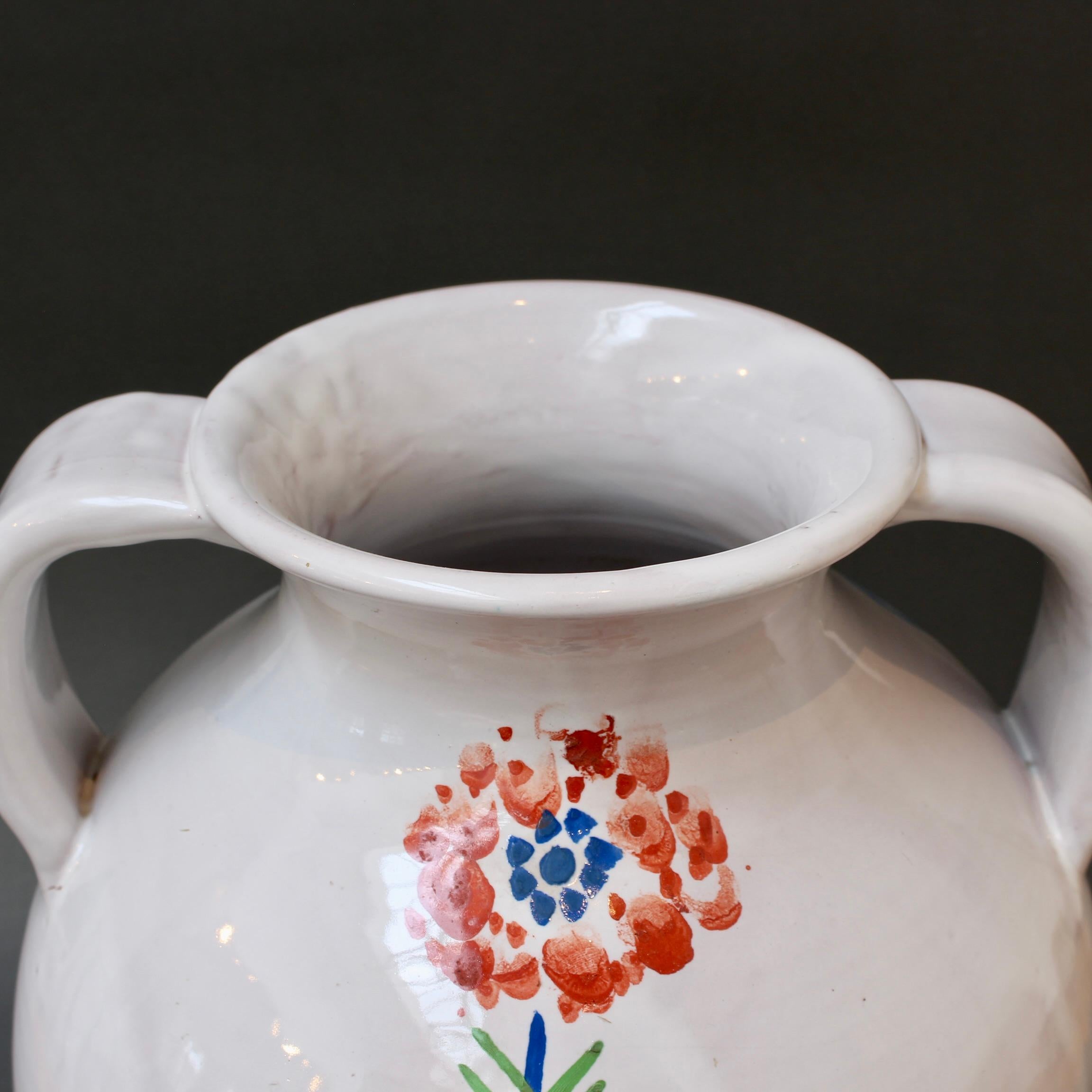 Vintage French Hand-Painted Ceramic Vase by Roger Capron (circa 1960s) For Sale 12