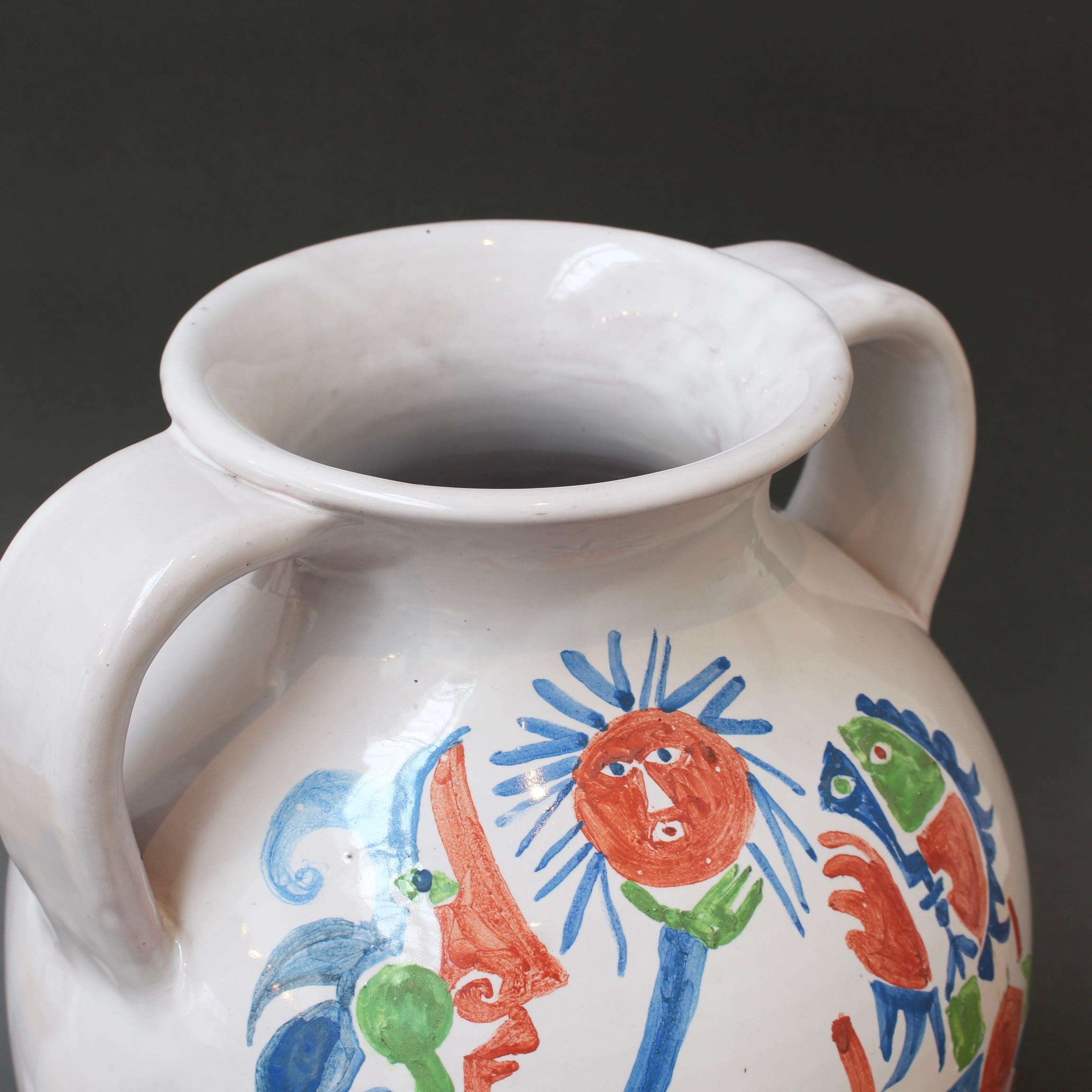 Vintage French Hand-Painted Ceramic Vase by Roger Capron (circa 1960s) For Sale 14