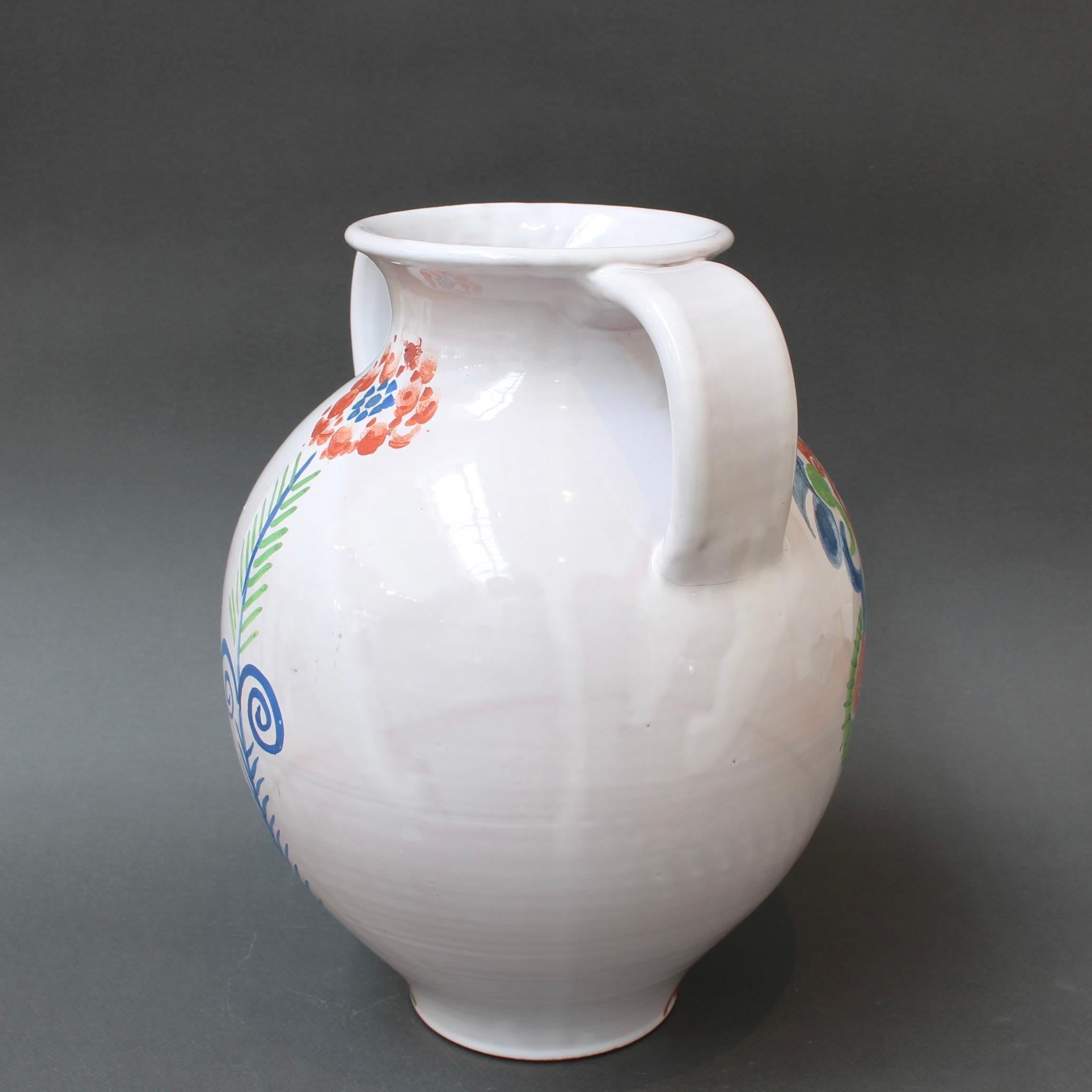 Vintage French Hand-Painted Ceramic Vase by Roger Capron (circa 1960s) For Sale 2