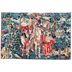 Vintage French Hand Painted Tapestry