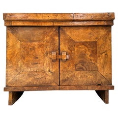 Vintage French Handmade Brutalist Burl Wood Cabinet, 1950s.