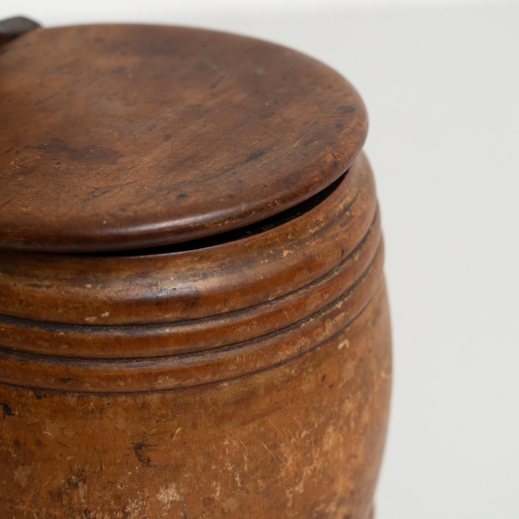 Vintage French Handmade Wooden Wall-Mounted Salt Box – Circa 1940 For Sale 6