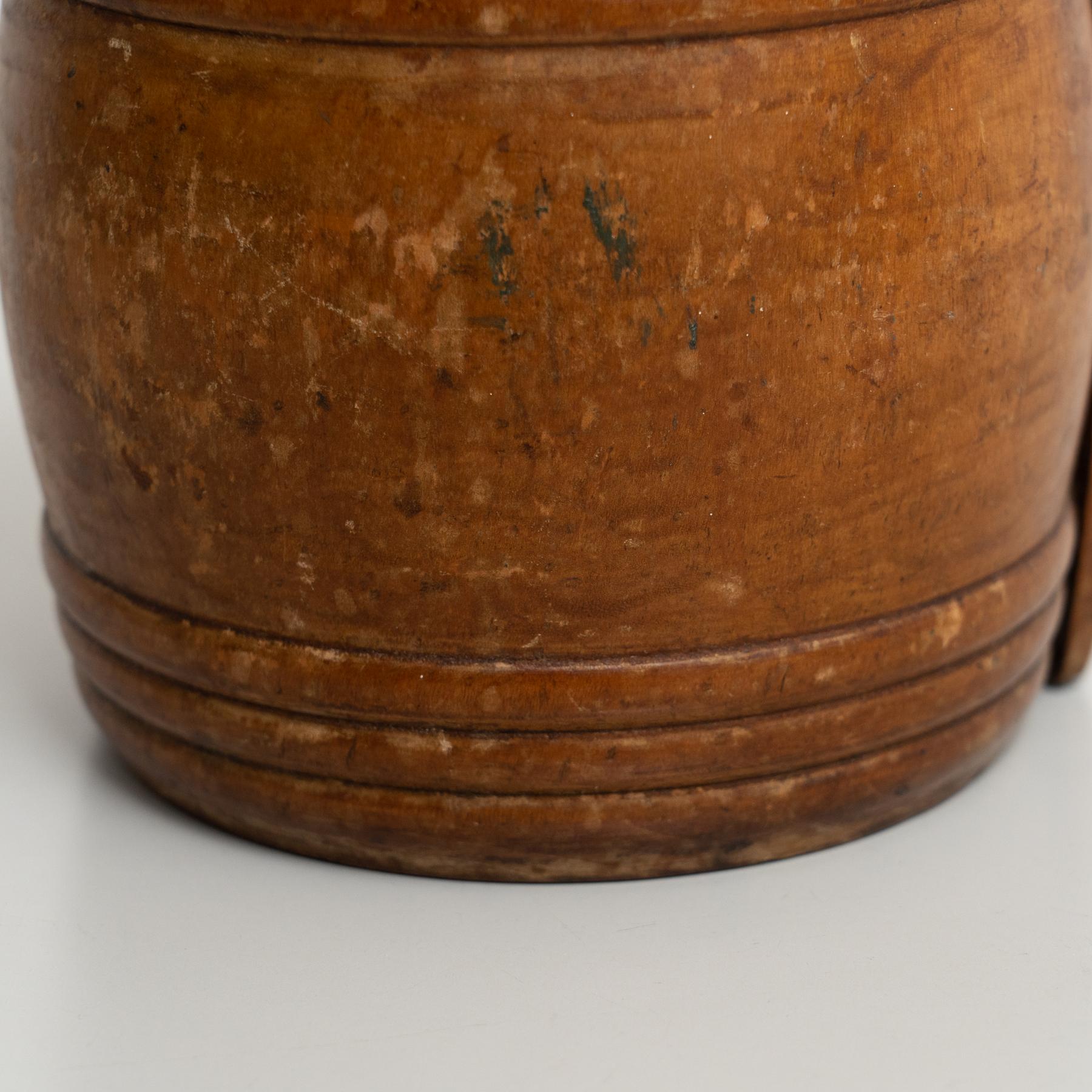 Vintage French Handmade Wooden Wall-Mounted Salt Box – Circa 1940 For Sale 7