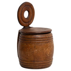 Caja de sal vintage francesa de madera hecha a mano - circa 1940