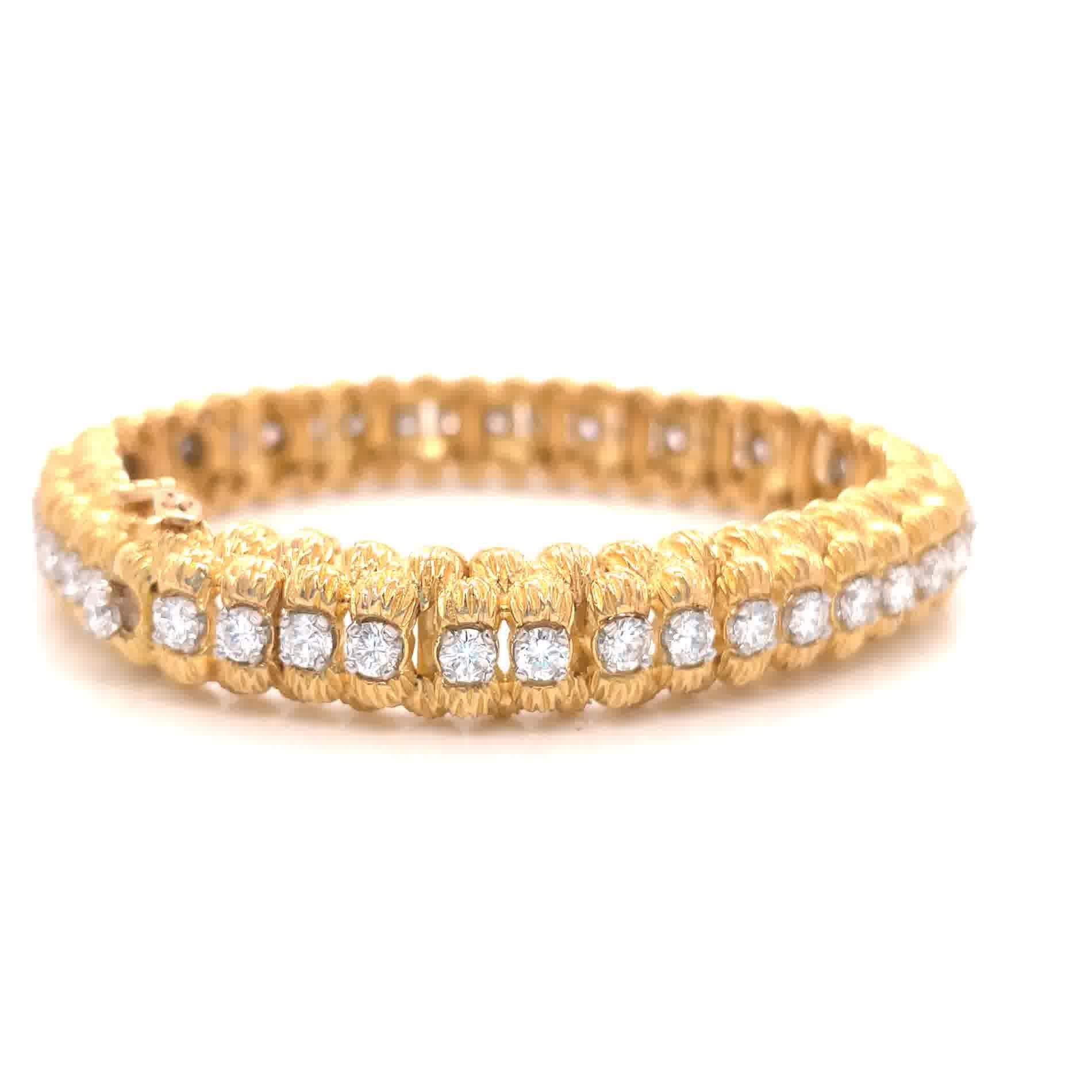 Women's Vintage Oscar Heyman Diamond 18 Karat Gold Bracelet