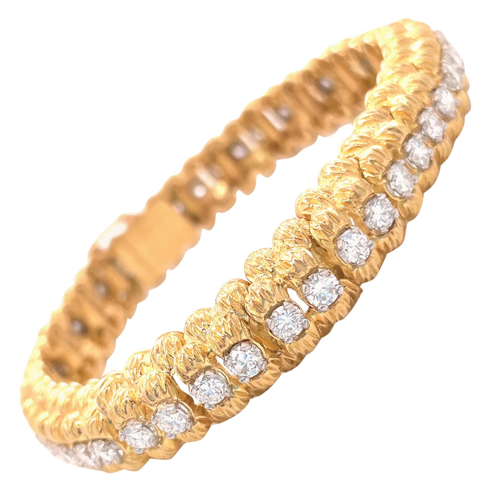 Vintage Oscar Heyman Diamond 18 Karat Gold Bracelet