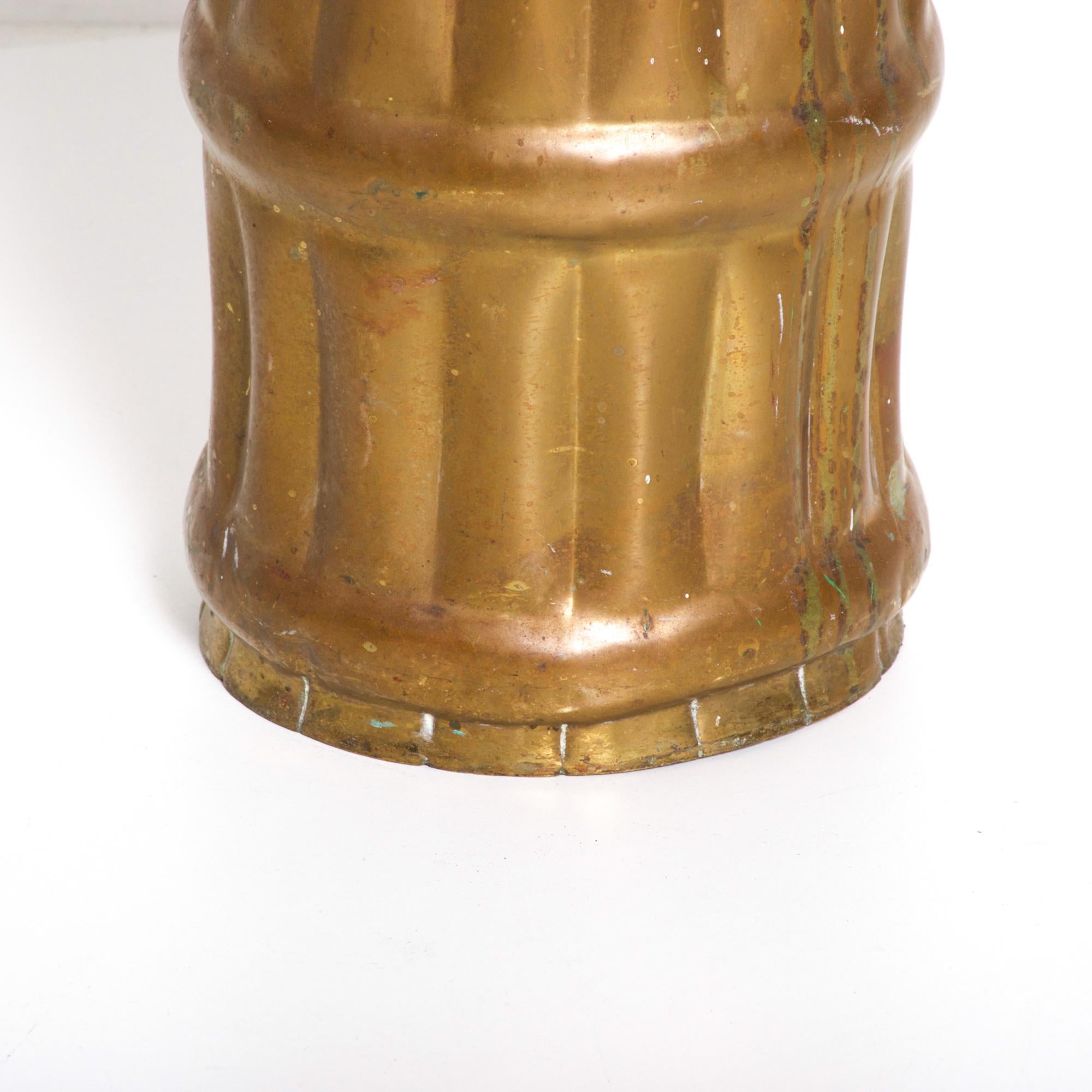 French Umbrella Stand in Faux Bamboo Solid Brass Regency 1940s 2