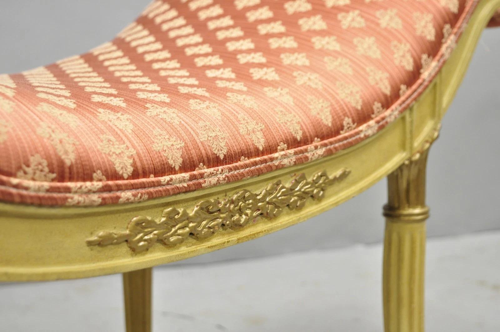 Vintage Französisch Hollywood Regency Creme & Gold Holz Rosa Wasserfall Eitelkeit Bank im Angebot 3