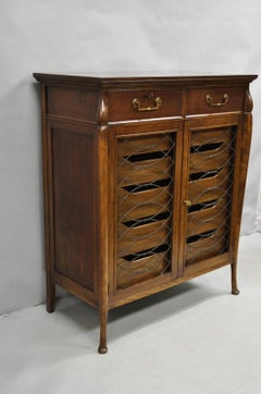 Vintage French Hollywood Regency Custom Walnut Tall Chest Highboy Dresser