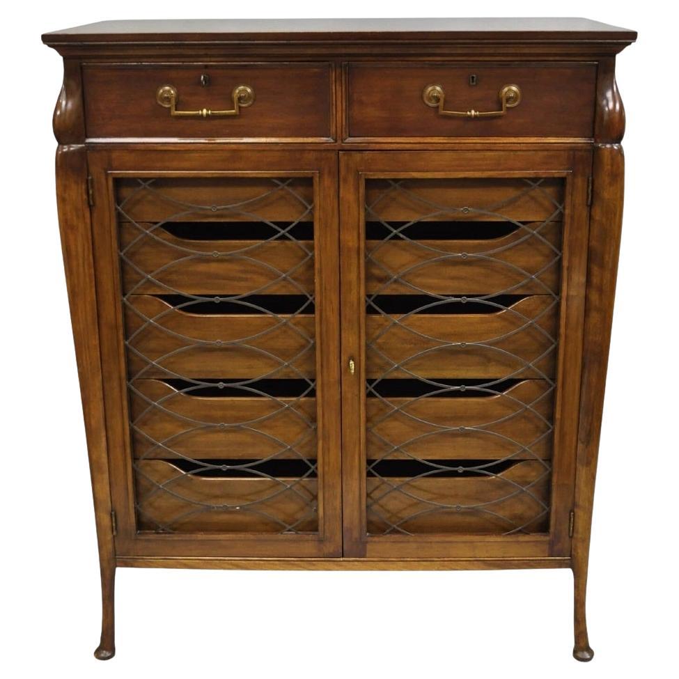 Cómoda Highboy Vintage French Hollywood Regency Custom Pecho Alto de Nogal