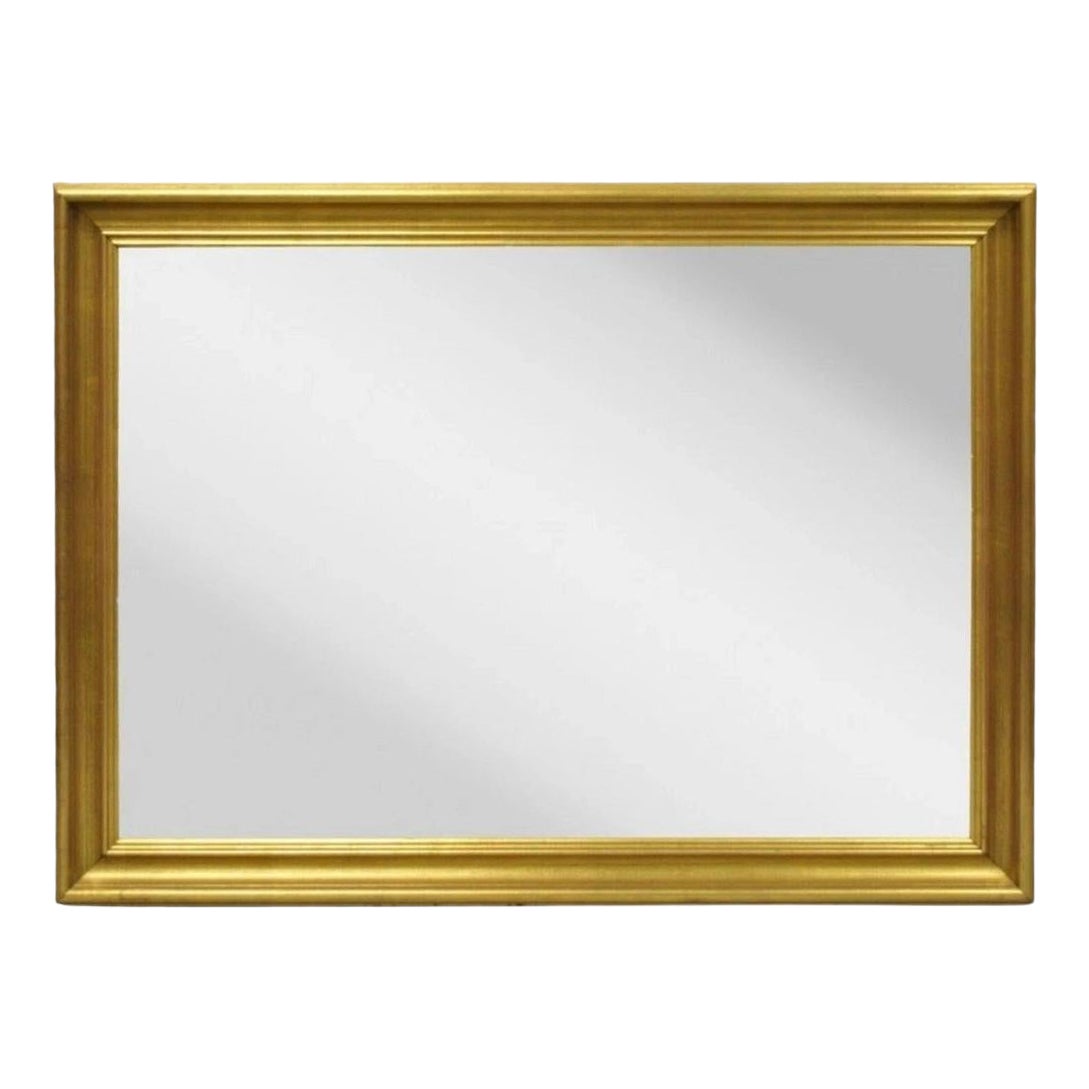 Vintage Französisch Hollywood Regency Style Gold Wood Frame 46" Rechteck Wandspiegel