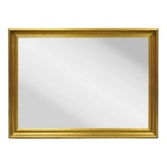 Vintage Französisch Hollywood Regency Style Gold Wood Frame 46" Rechteck Wandspiegel