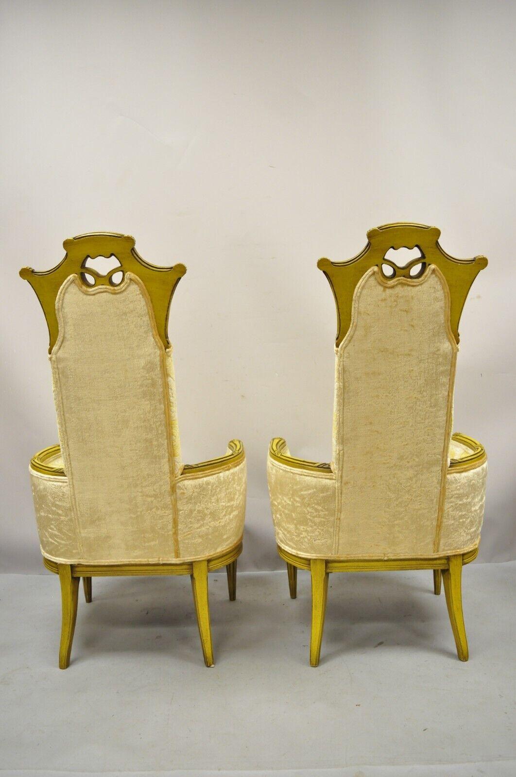 Vintage French Hollywood Regency Yellow Fireside Lounge Chairs - a Pair For Sale 5