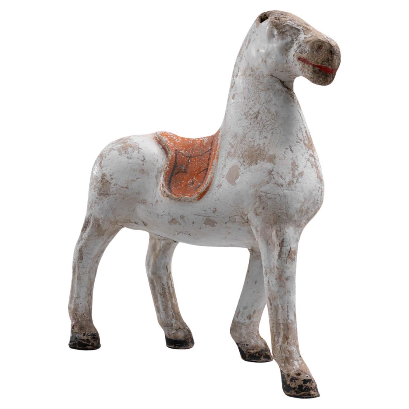 Vintage French Horse Sculpture For Sale