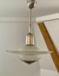 Vintage French Industrial Ceiling Light from Holophane, circa 1940/1950