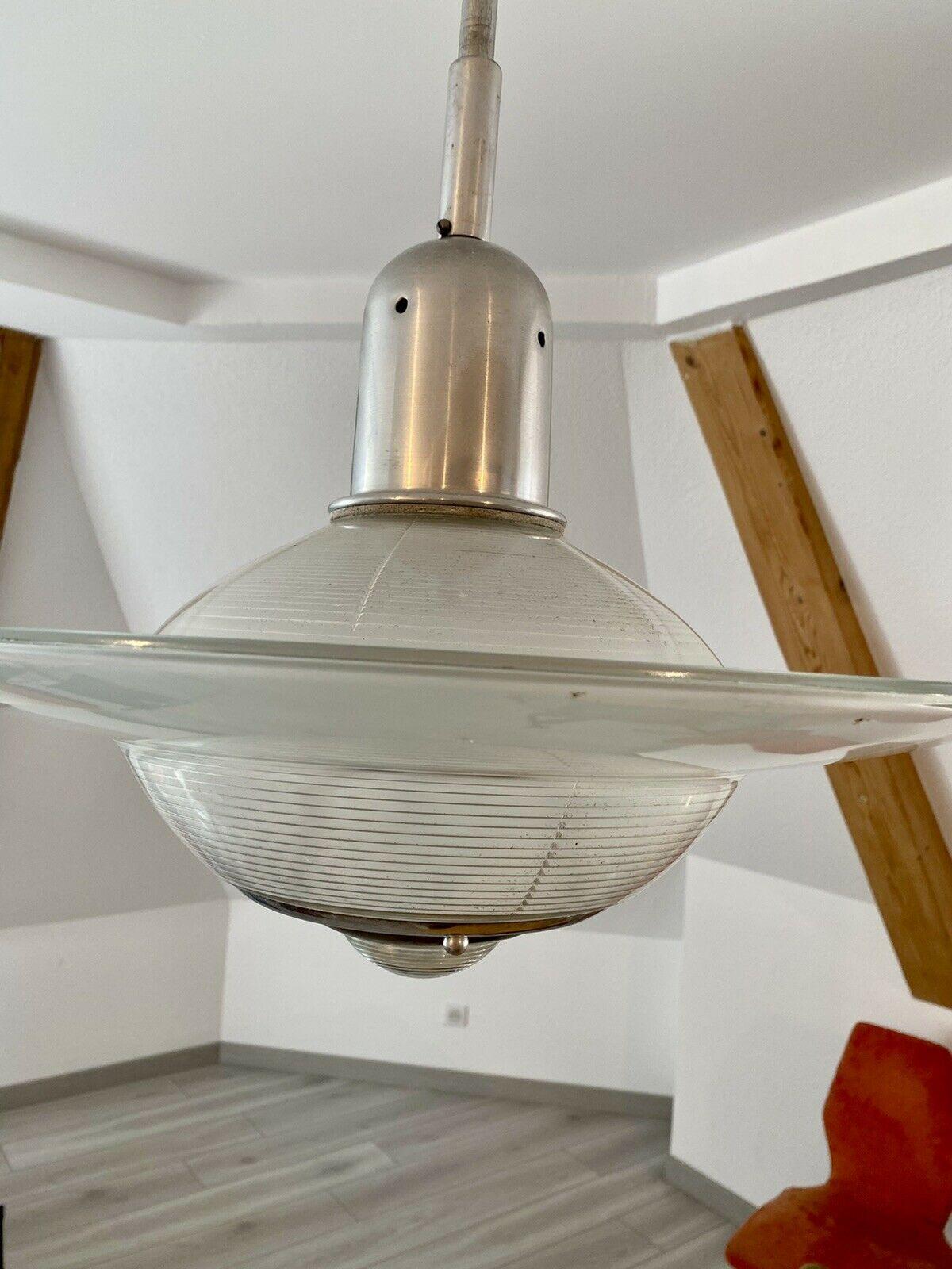 Mid-20th Century Vintage French Industrial Ceiling Light from Holophane, circa 1940/1950 For Sale