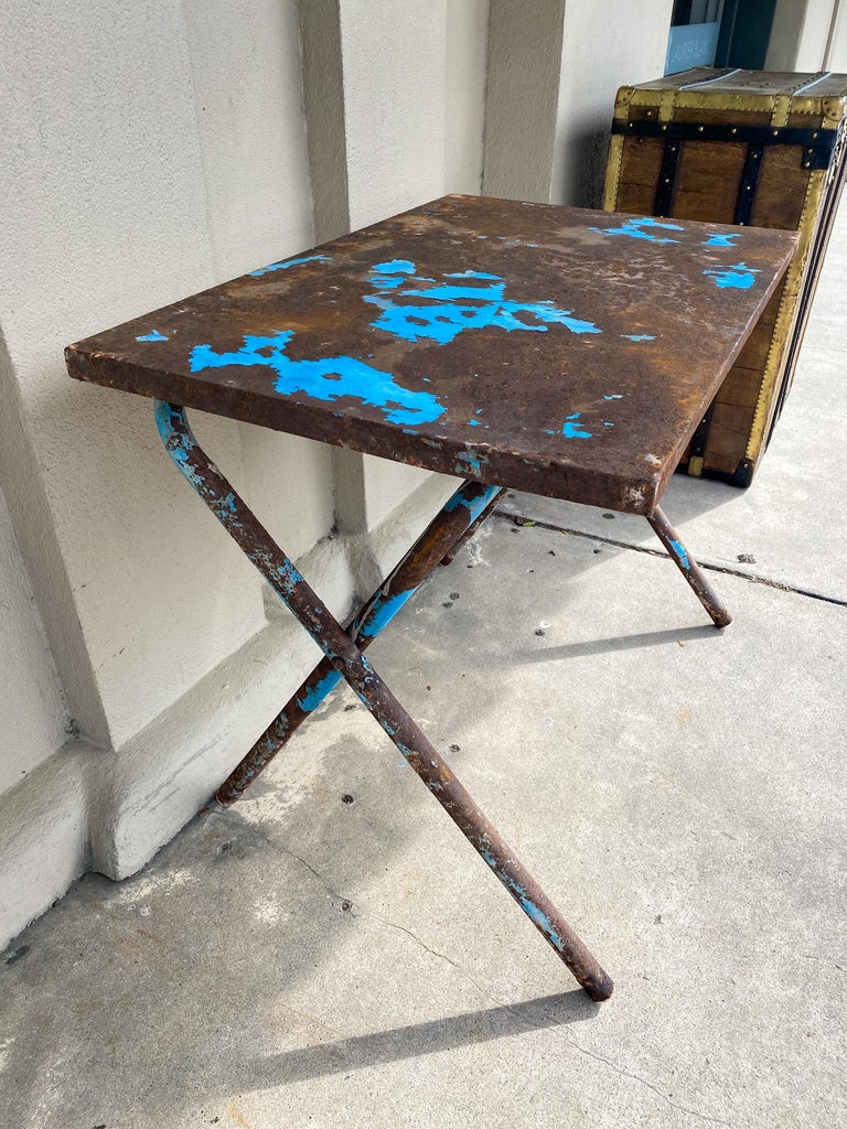Vintage French Industrial Folding Table For Sale at 1stdibs